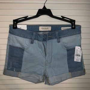 blue patched pacsun jean shorts